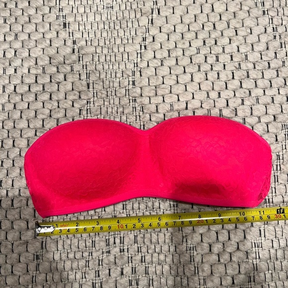 PINK bright coral lace bandeau - Picture 7 of 8